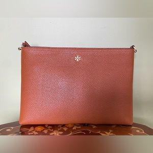 Tory Burch calf pebbled leather crossbody bag